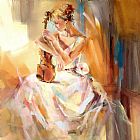 Anna Razumovskaya Canvas Paintings - White Note 3
